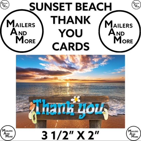 Mailers And More Other - 100 Cards Sunset Beach Thank You